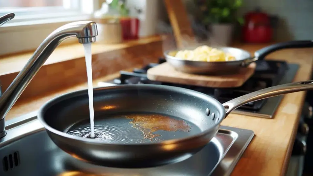 Warum du nach dem Kochen nie kaltes Wasser in eine heiße Pfanne füllen solltest